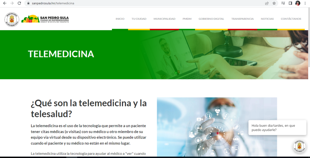 El primer paso para recibir atención a través de Telemedicina es ingresando a www. SanPedroSula.hn/Telemedicina.