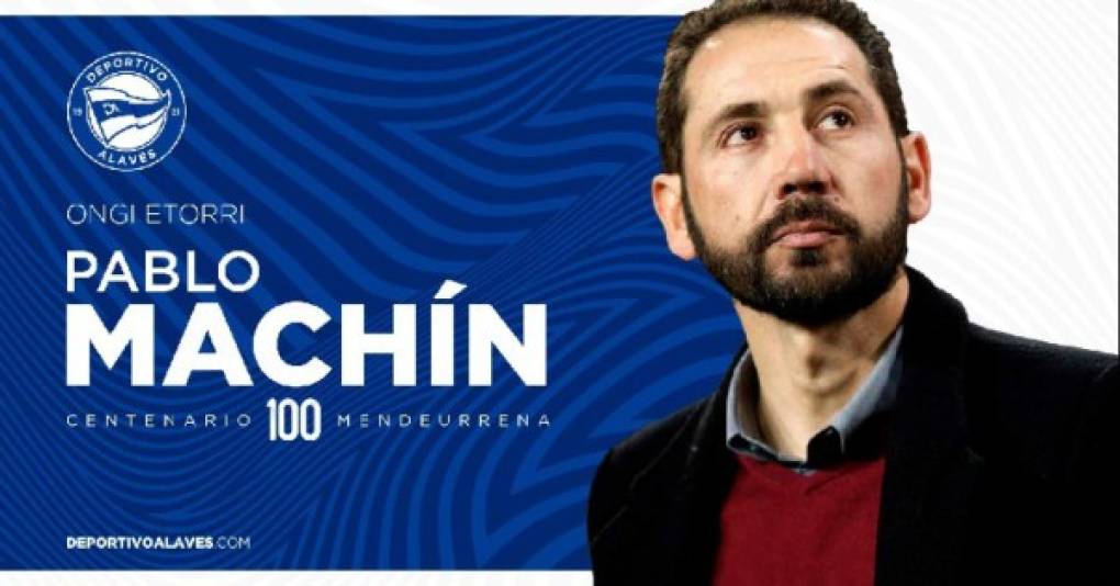 El Deportivo Alavés confirmó a Pablo Machín como su nuevo entrenador para la temporada 2020-2021, tras llegar a un acuerdo con el técnico español, que firma por una campaña.