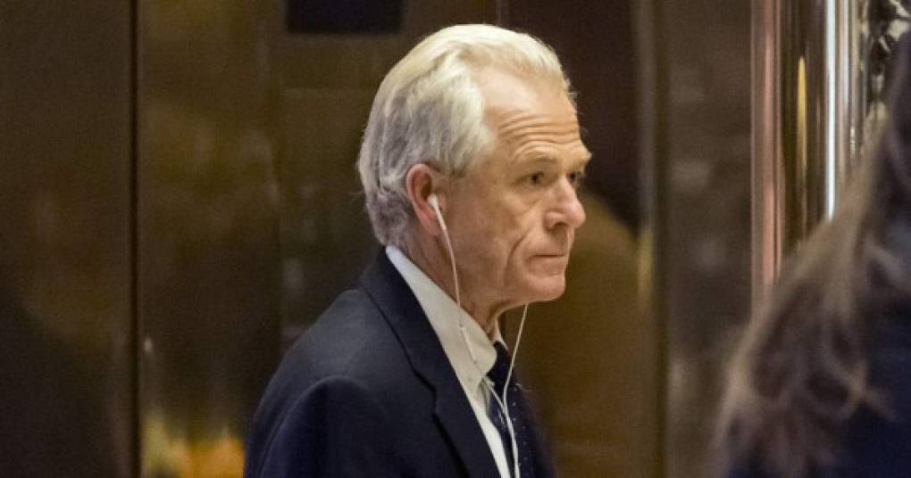 University of California at Irvine Economics Professor Peter Navarro, head of White House National Trade Council nominee for president-elect Donald Trump, arrives in the lobby of Trump Tower in New York, U.S., on Thursday, Jan. 5, 2017. A top congressional ally to Trump said Thursday that Republicans will repeal Obamacare, including some funding provisions, quickly while a replacement plan is due in 'six to eight months.' Photographer: Albin Lohr-Jones/Pool via Bloomberg