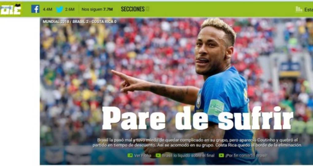 Diario Olé de Argentina.