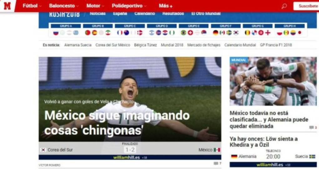 "'México sigue imaginando cosas chingonas', ese fue el títular de la crónica del diario Marca."
