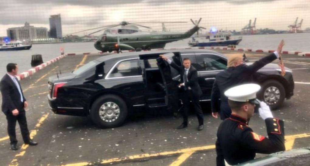 El magnate exhibió ante los medios de comunicación la Bestia 2.0, una nueva limusina blindada que encargó al asumir la presidencia de Estados Unidos, descartando la utilizada por su antecesor, Barack Obama.