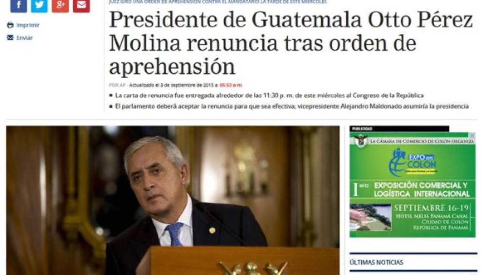 Diario La Nación también amaneció con la noticia que sacude a Centroamérica.