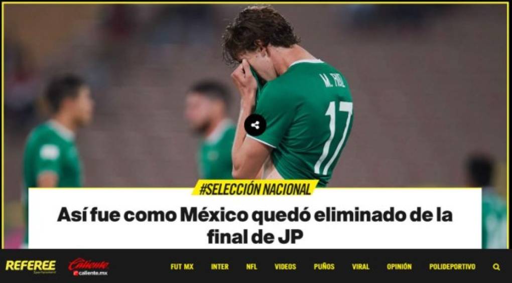 Referee de México - 'Honduras eliminó a México en penales en las semifinales de los Juegos Panamericanos de Lima 2019; el conjunto azteca irá por la medalla de bronce el próximo sábado'.