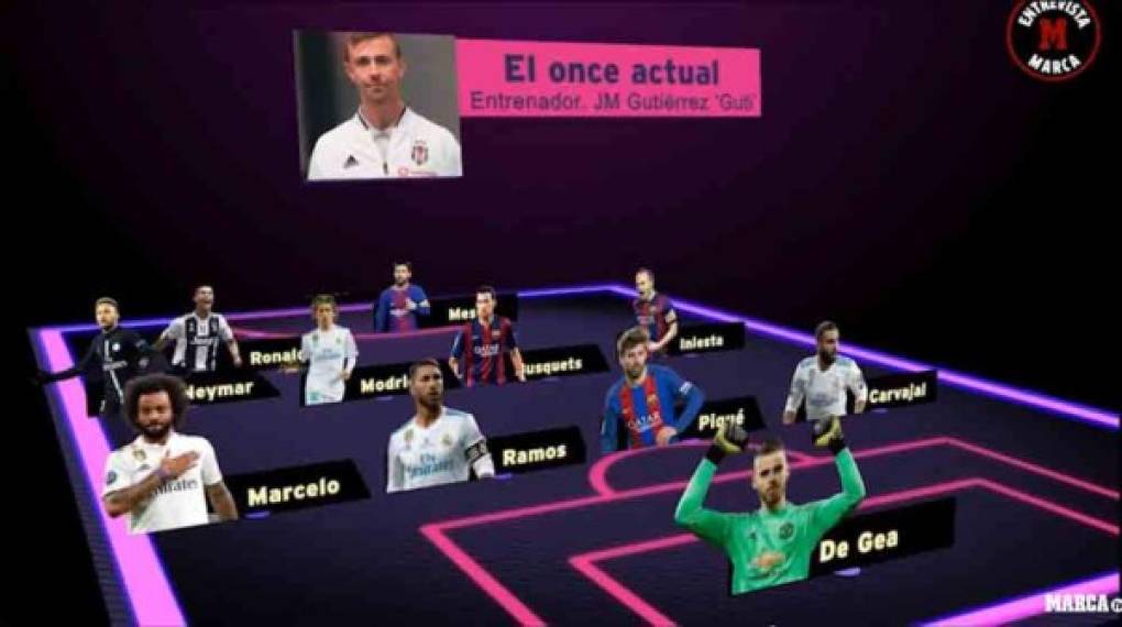 'Guti' también dio a conocer en la entrevista a Marca un once ideal con futbolistas de la actualidad. En ambos, incluyó a Cristiano Ronaldo.