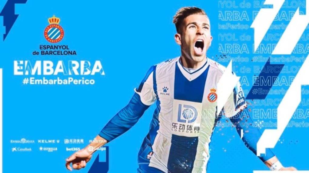El Espanyol ha hecho oficial el fichaje del delantero español Adrián Embarba, que llega procedente del Rayo Vallecano a cambio de nueve millones de euros