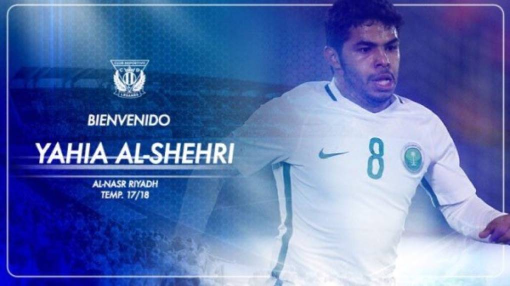 El Leganés incorpora a modo de préstamo hasta final de temporada al volante ofensivo saudita Yahia Al-Shehri, procedente del Al-Nasr.