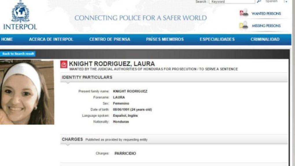 Segunda detención y extradicción - junio 2015<br/><br/>Según la Policía Federal de Argentina, Knight Rodríguez fue detenida en inmediaciones de la plaza Colón, cerca del domicilio que ocupaba en barrio Alberdi, sobre calle Santa Rosa al 1026. <br/><br/>'En nuestra ciudad trabajaba como cocinera en un bar del Centro que no fue precisado', comentaron las autoridades de Córdoba, Argentina. Días después fue extraditada a Honduras para ser juzgada en San Pedro Sula.