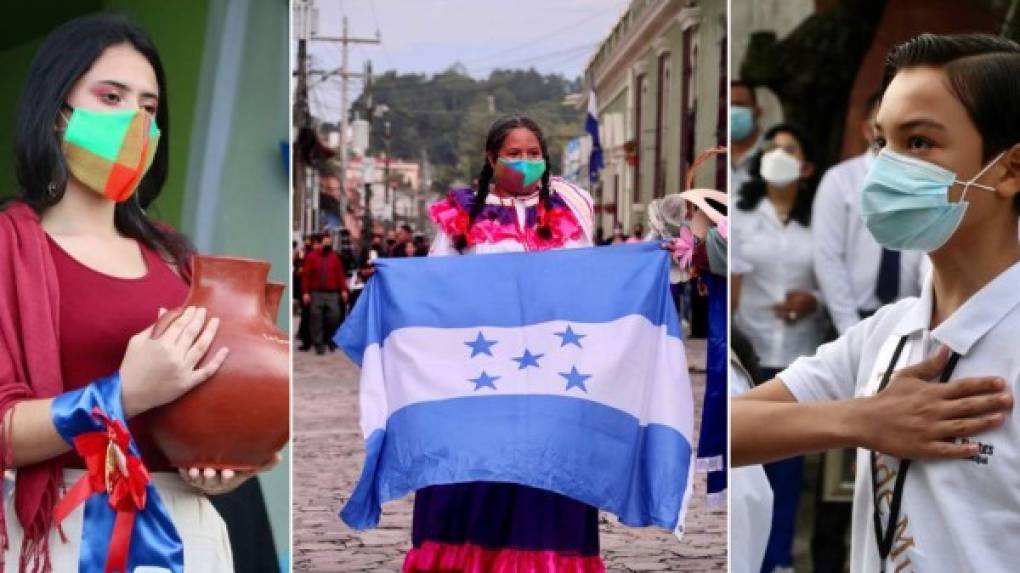 Instituciones de Sinager protagonizaron los desfiles en conmemoración del Bicentenario de Honduras en Santa Rosa de Copán, occidente del país.