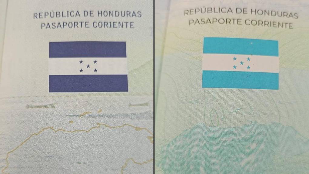 El director publicó dos fotografías, una de un pasaporte con la bandera azul turquesa y otra de un pasaporte con la bandera azul profundo.