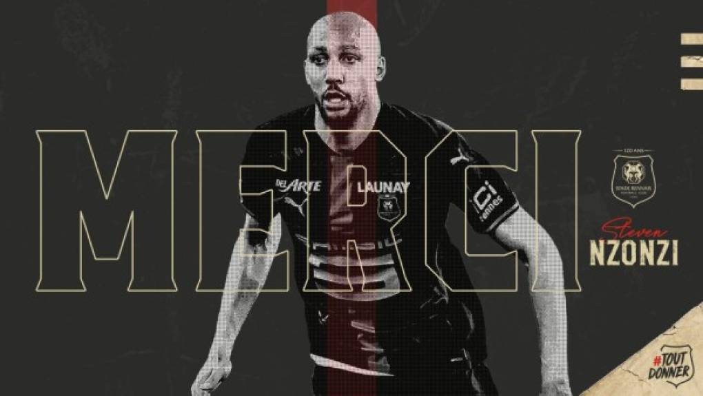 El Rennes no ejercerá la opción de compra que tiene por Nzonzi. El ex del Sevilla aún pertenece a la Roma y Mourinho decidirá, aunque en las últimas horas ha trascendido el interés fuerte del Benfica. Foto Twitter Rennes.