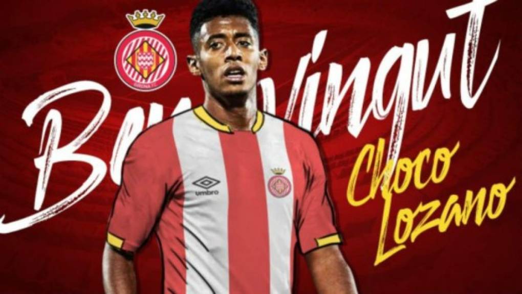 El Girona ha anunciado este martes la incorporación del delantero internacional hondureño Anthony 'Choco' Lozano, de 24 años, procedente del Barcelona B y que firmará un contrato para cuatro temporadas y media, hasta junio de 2022. El nuevo club del catracho marcha en la décima posición del balompié español