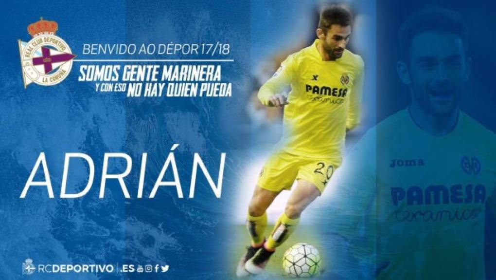 Adrián López es nuevo jugador del Deportivo La Coruña al superar el reconocimiento médico este viernes. El delantero asturiano ya ha firmado su contrato con el club en el que jugará una temporada cedido por el Oporto con opción de compra.