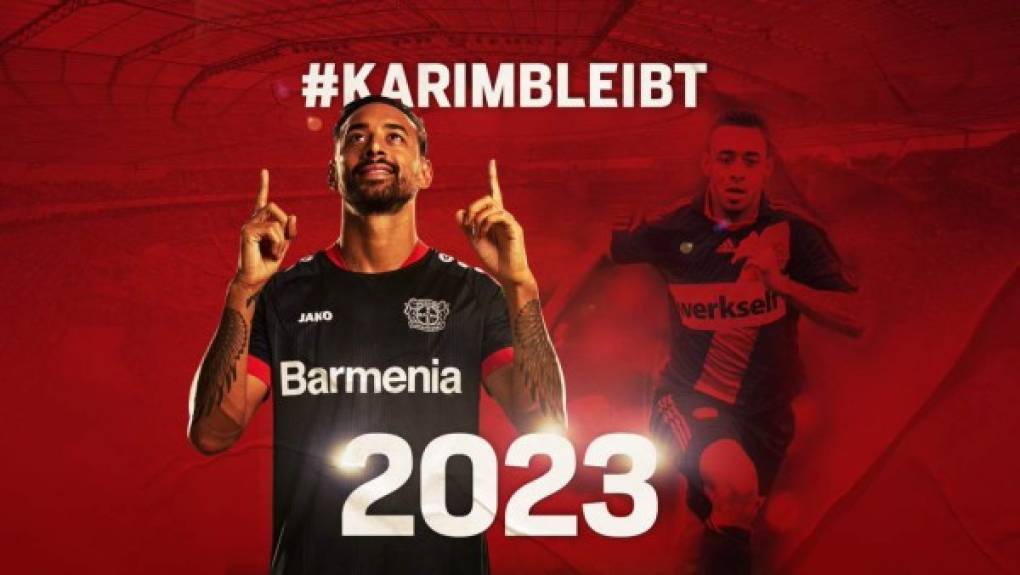 El extremo alemán-marroquí Karim Bellarabi, de 30 años, ha firmado un nuevo contrato con el club teutón hasta 2023. El futbolista llegó al club de Leverusen en 2011.