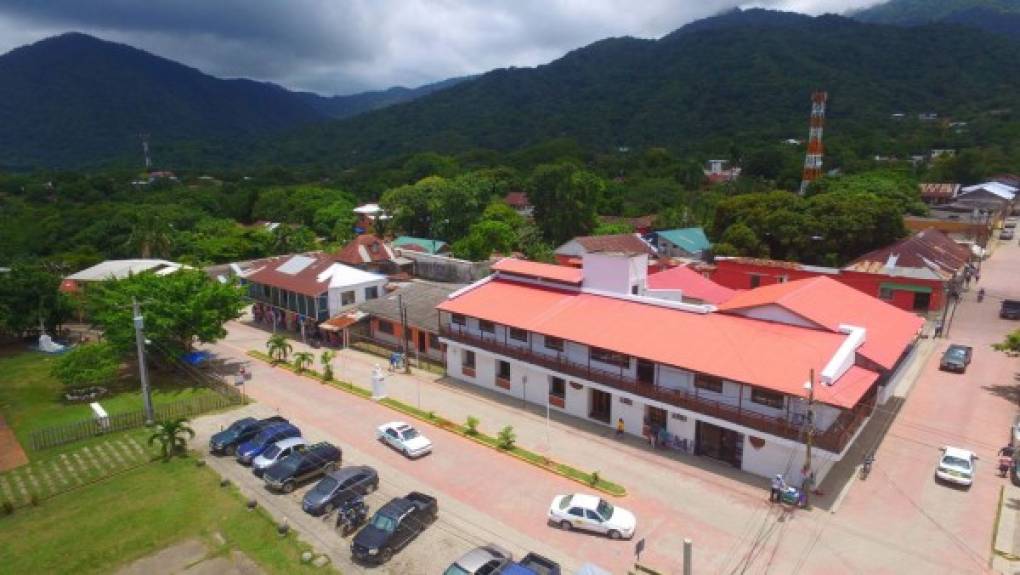 Vista aérea de parte del centro de Trujillo.