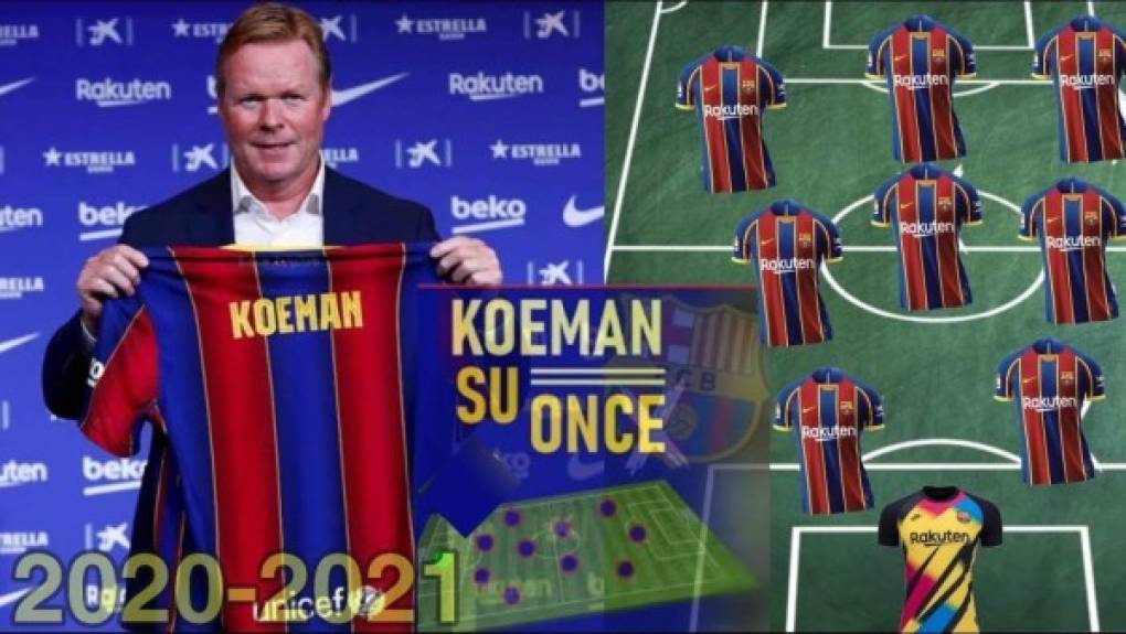 Este domingo debuta en FC Barcelona en la Liga de España esta temporada y lo hará frente al Villarreal en casa en el que será el primer encuentro oficial de Ronald Koeman como entrenador azulgrana. Previo al partido, se ha filtrado la novedosa alineación que usará el holandés.