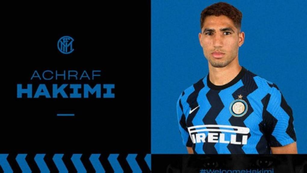 Achraf Hakimi: El lateral fue vendido por Real Madrid al Inter de Milán por 40 millones de euros.