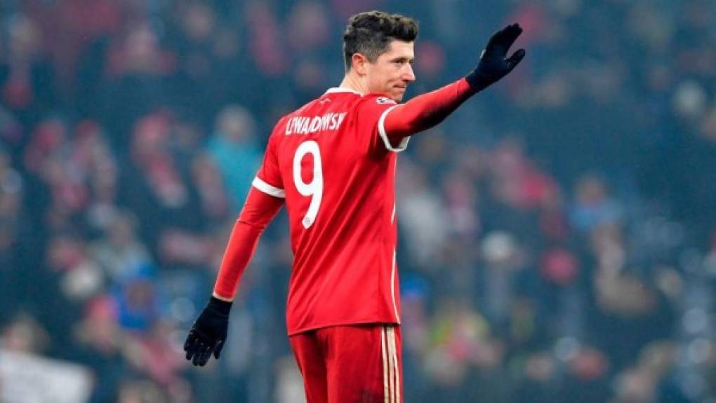 4- Robert Lewandowski: El delantero polaco del Bayern Múnich cuenta con 19 goles.