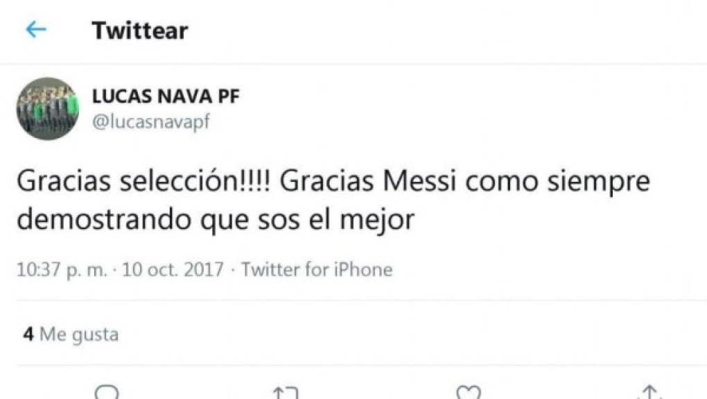Lucas Navas, uno de los que estuvo en la pelea con Messi, es admirador del crack argentino.