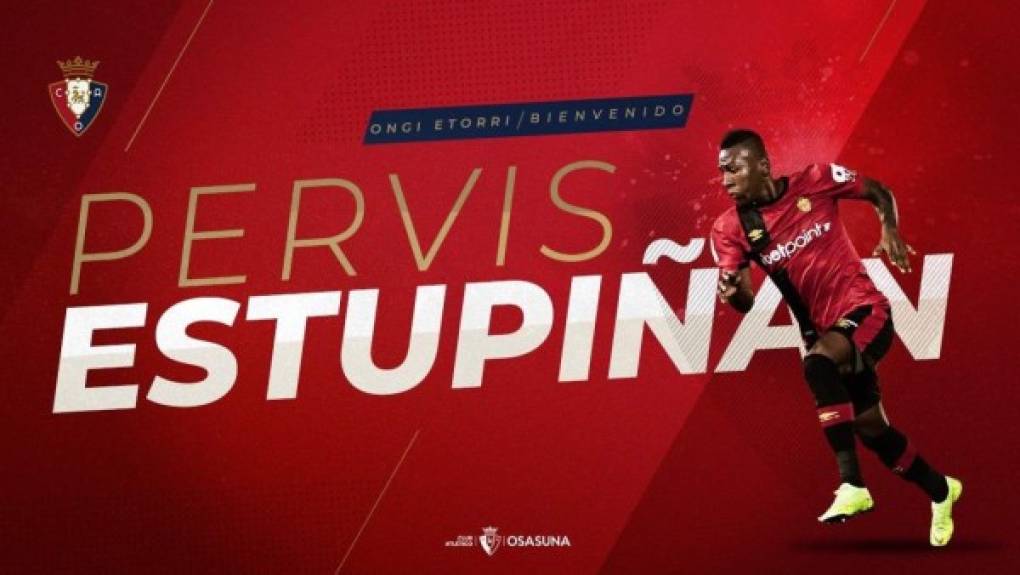 El Osasuna ha alcanzado un acuerdo con el Watford para hacerse con la cesión del lateral izquierdo ecuatoriano Pervis Estupiñán para las dos próximas temporadas.