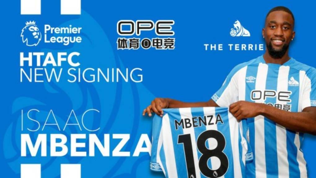 El Huddersfield obtiene la cesión del atacante belga Isaac Mbenza por una temporada.