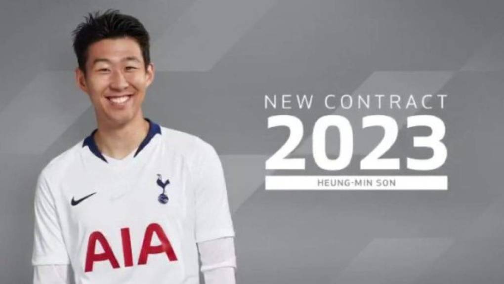 Heung-min Son : El coreano ha renovado hasta el 2023 con el Tottenham de Inglaterra.