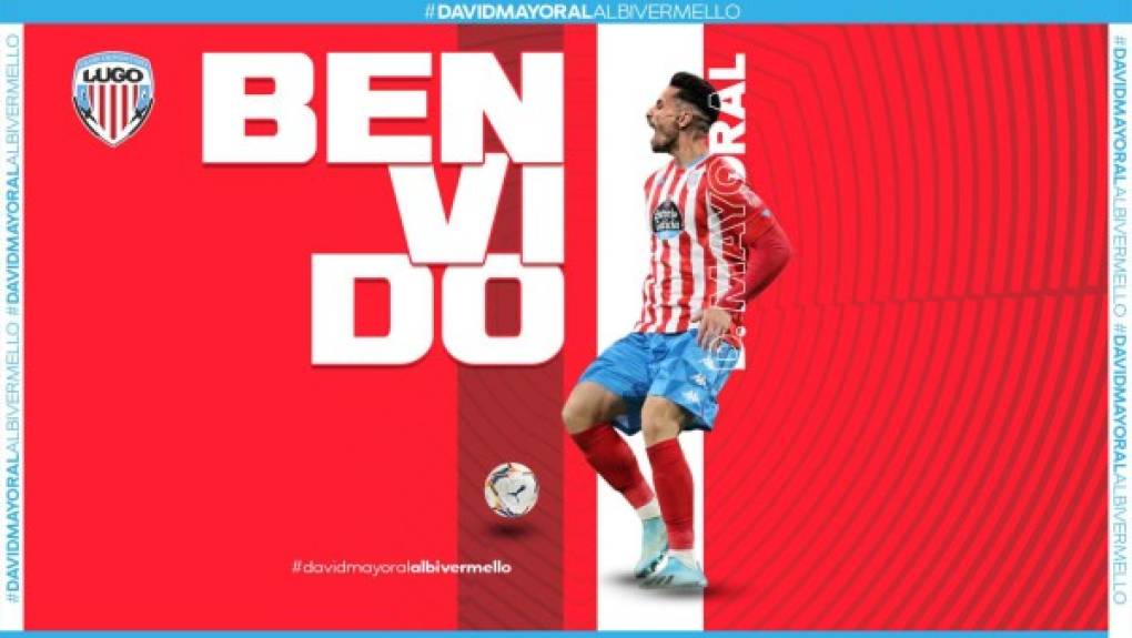 David Mayoral: El delantero español fue anunciado como nuevo refuerzo del CD Lugo de España, llega procedente del Cádiz. Foto Twitter CD Lugo.