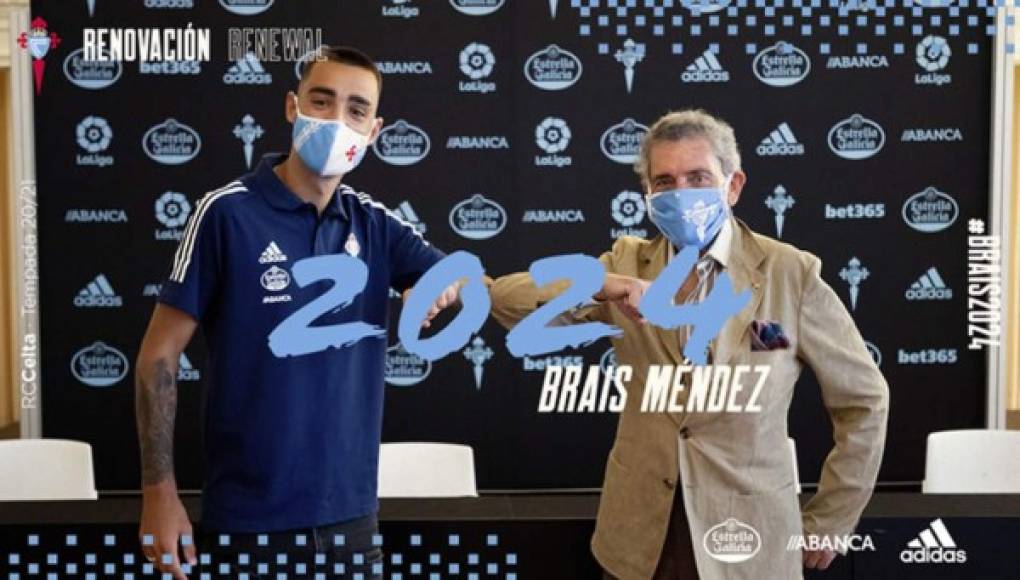 El centrocampista español Brais Méndez seguirá siendo del Celta hasta 2024. El futbolista ha firmado hoy su renovación junto a Carlos Mouriño, presidente del equipo gallego. El jugador se ha mostrado contento tras su renovación: 'Siempre dije que esta es mi casa y estoy muy feliz de seguir aquí'.