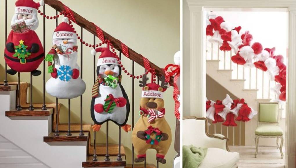 Escaleras con toque navideño