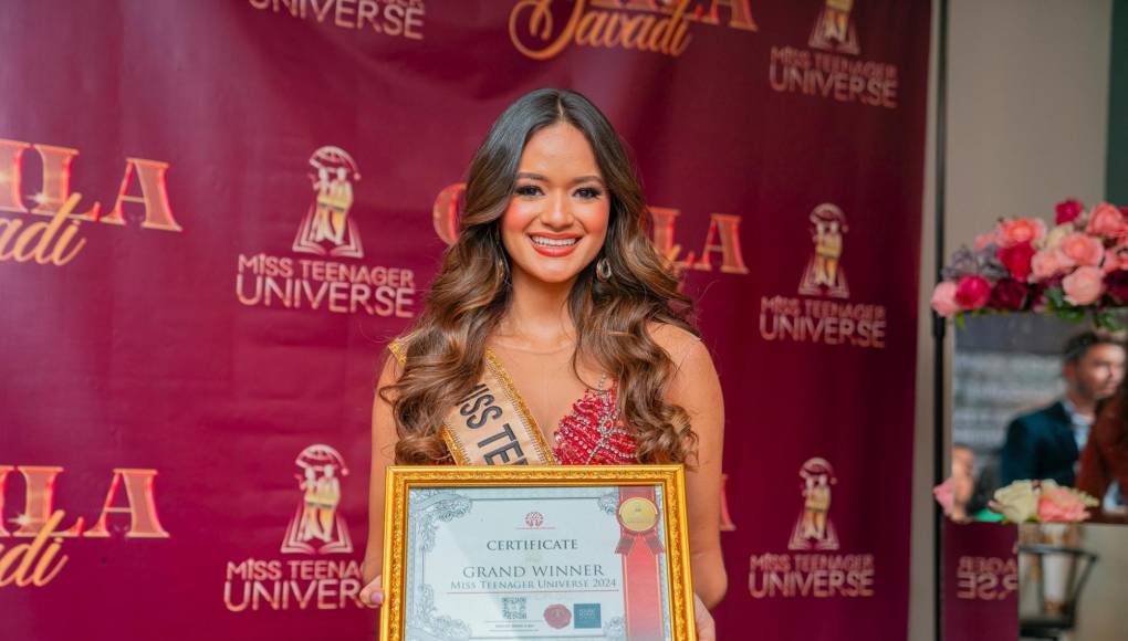 Camila Davadí también recibió el certificado que la nombra como ganadora del certamen Miss Teenager Universe 2024.