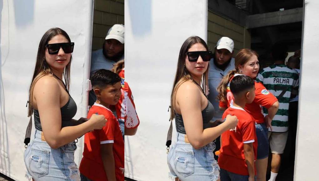 La bella Annie Córdova, la novia del futbolista hondureño Luis Palma, llegando al estadio Ceibeño para el partido Vida-UPN.
