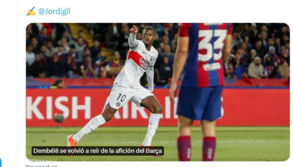 Diario Sport se mostró indignado contra Dembélé. 