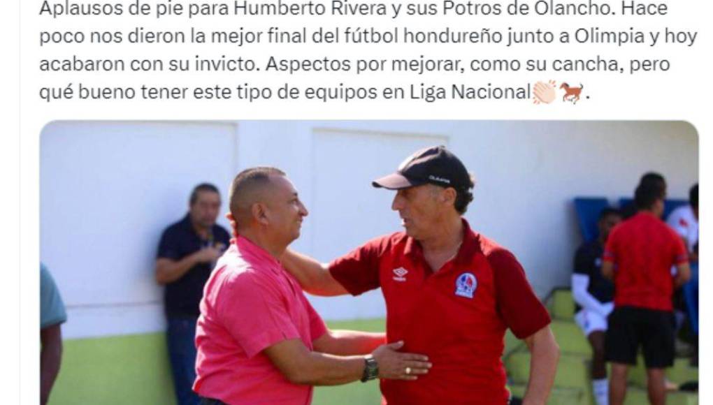 José Humberto Rivera ha sido elogiado por los periodistas tras su gran triunfo con Olancho FC ante Olimpia.