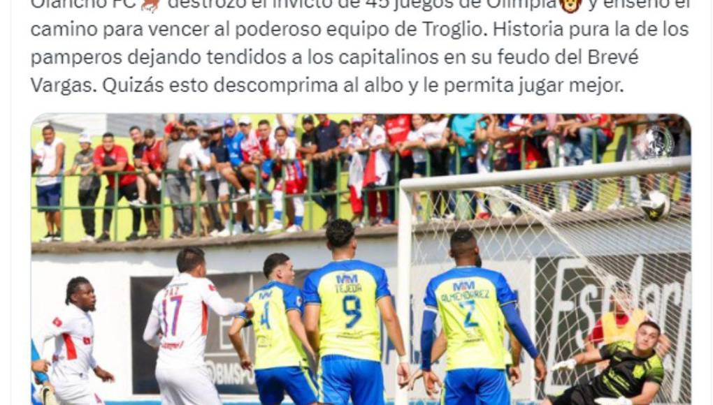 Periodistas hondureños han reaccionado tras la derrota del Olimpia ante Olancho FC.
