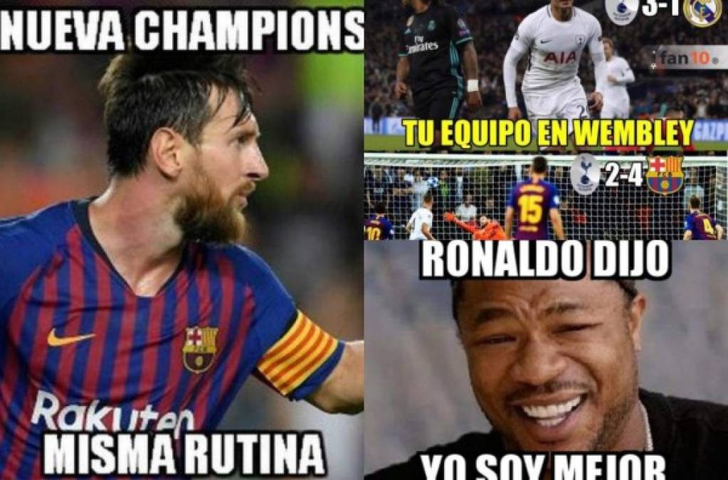 El Barcelona venció 2-4 al Tottenham y las redes sociales han estallado con ingeniosos memes. Mira las burlas al Real Madrid e inclusive Cristiano Ronaldo.