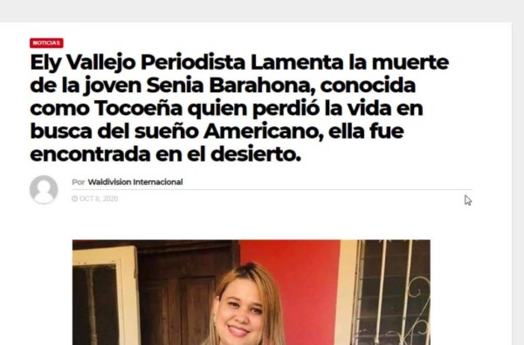 Varios medios de comunicación informaron y lamentaron la muerte de la hondureña en México.