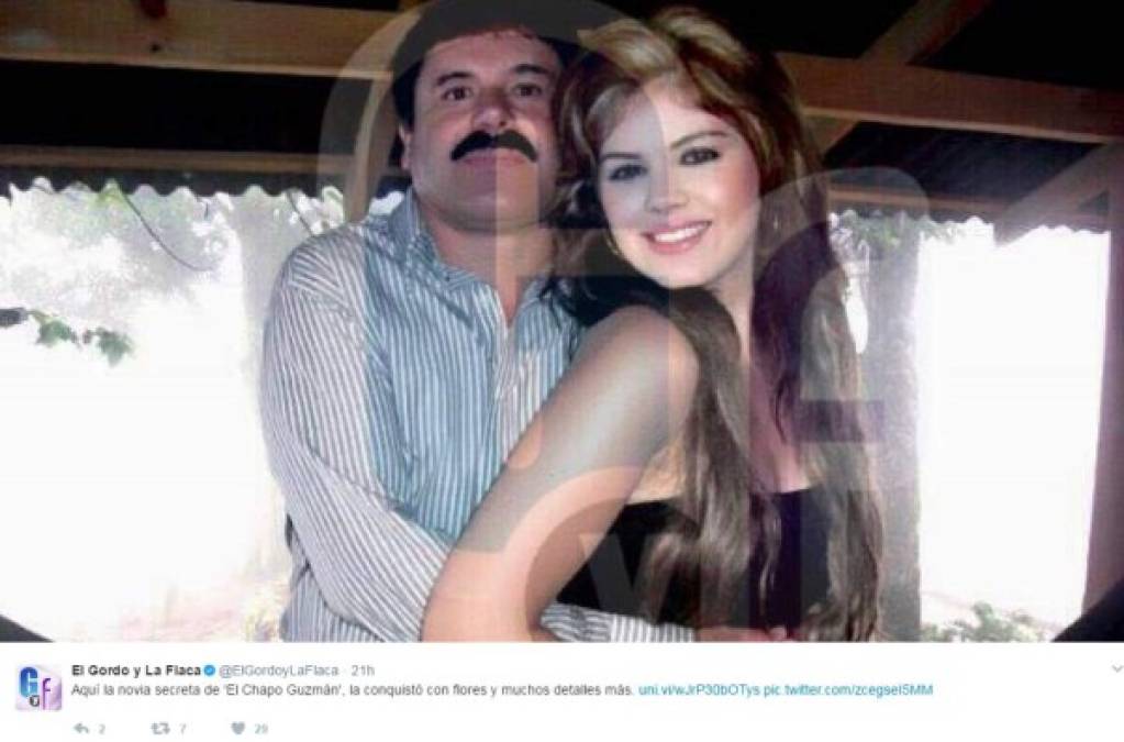 El Gordo y la Flaca reveló imágenes exclusivas del capo y su novia en varias fiestas en México. Foto Twitter.