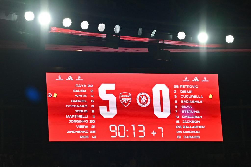 Un apabullante 5-0 a favor del Arsenal ante Chelsea fue el resultado final.