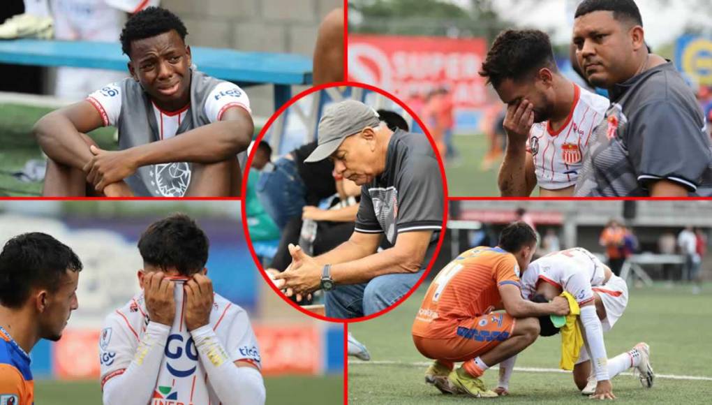 El Vida descendió a la Segunda División tras perder (3-0) contra la UPN. Estas son las imágenes de la tristeza y lágrimas de los jugadores del equipo ceibeño en el estadio Emilio Williams de Choluteca.