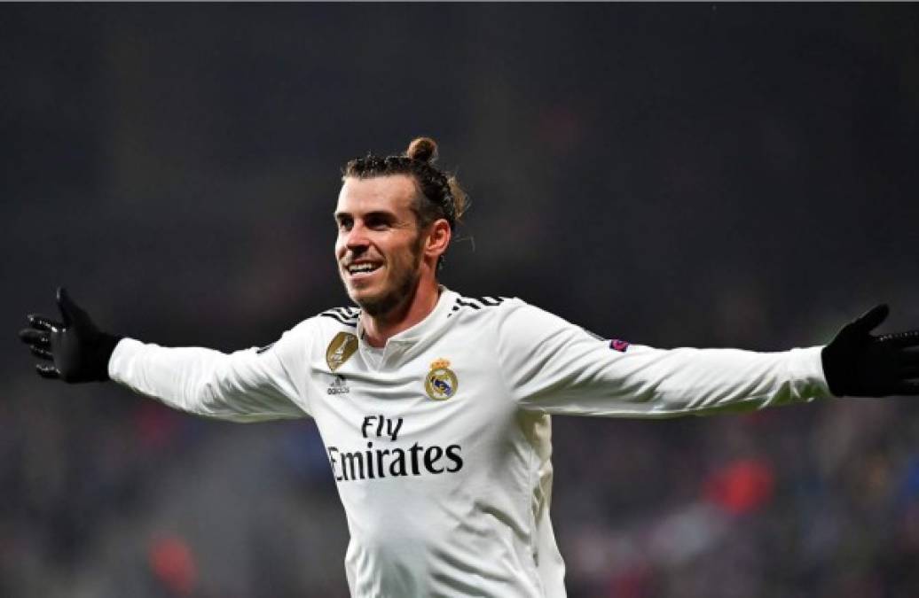 Gareth Bale celebrando su gol, el cuarto del Real Madrid contra Viktoria Plzen. Foto AFP