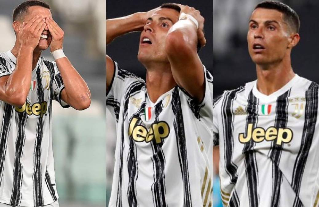 Cristiano Ronaldo cayó eliminado con la Juventus en los octavos de final de la Liga de Campeones contra el Lyon. El crack luso salió decepcionado pese a que destacó con un doblete. Fotos EFE y AFP.