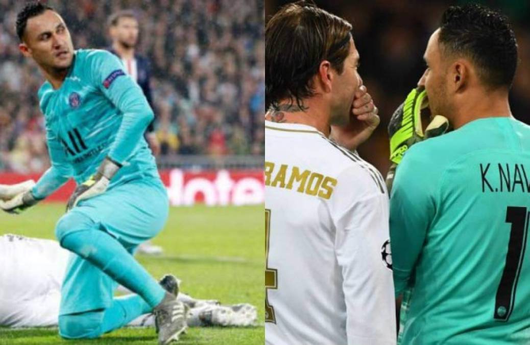 El portero Keylor Navas regresó al Santiago Bernabéu y se robó el show en el duelo entre Real Madrid y PSG que finalizó empatado 2-2 por la jornada 4 de la Uefa Champions League. Fotos AFP y EFE.