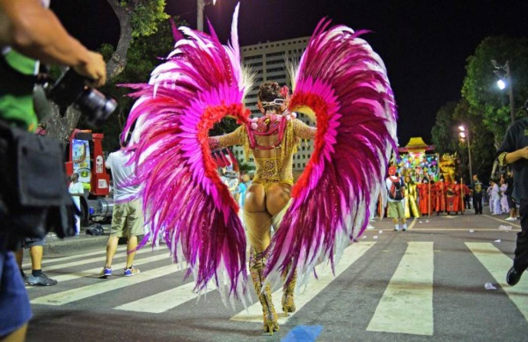 Los atrevidos disfraces de las bailarinas captaron la atención de los miles de turistas que viajan a Río para disfrutar del carnaval.