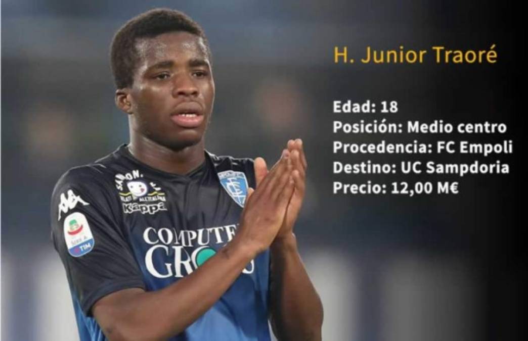 21 - El costamarfileño H Junior Traoré, del FC Empoli a la Sampdoria por 12 millones de euros.