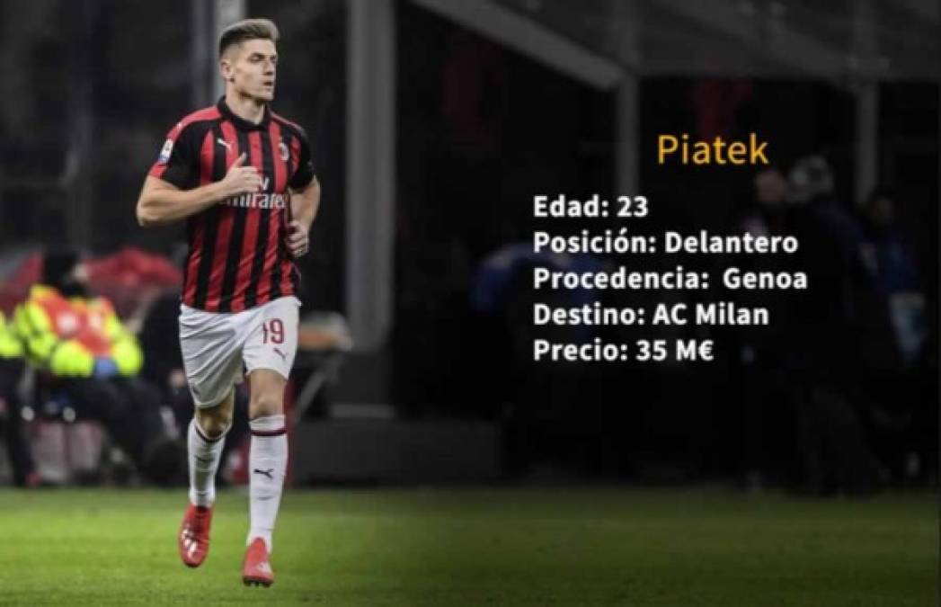 5 - El polaco Krzysztof Piatek, del Génova al AC Milan por 35 millones de euros.