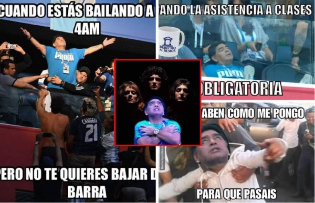 Diego Armando Maradona vivió intensamente el duelo de Argentina contra Nigeria y fue el protagonista de muchos memes.