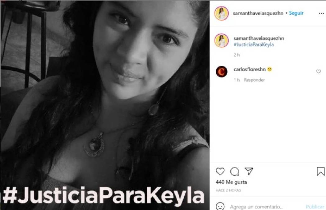 Samantha Velásquez, presentadora de Canal 11, pidió justicia para Keyla junto a una imagen de la joven estudiante.