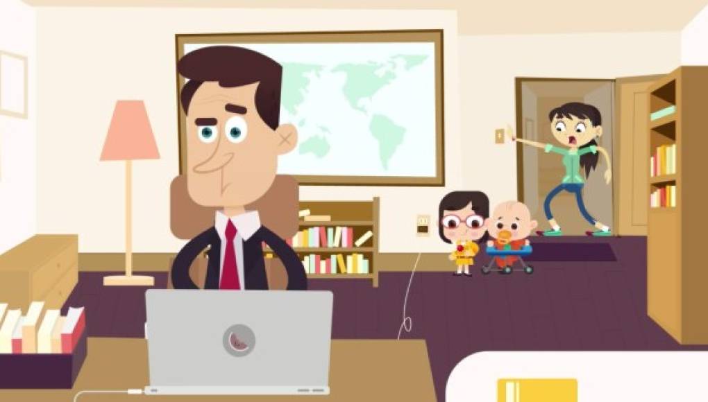 Serie animada sobre los niños que interrumpieron entrevista de su papá