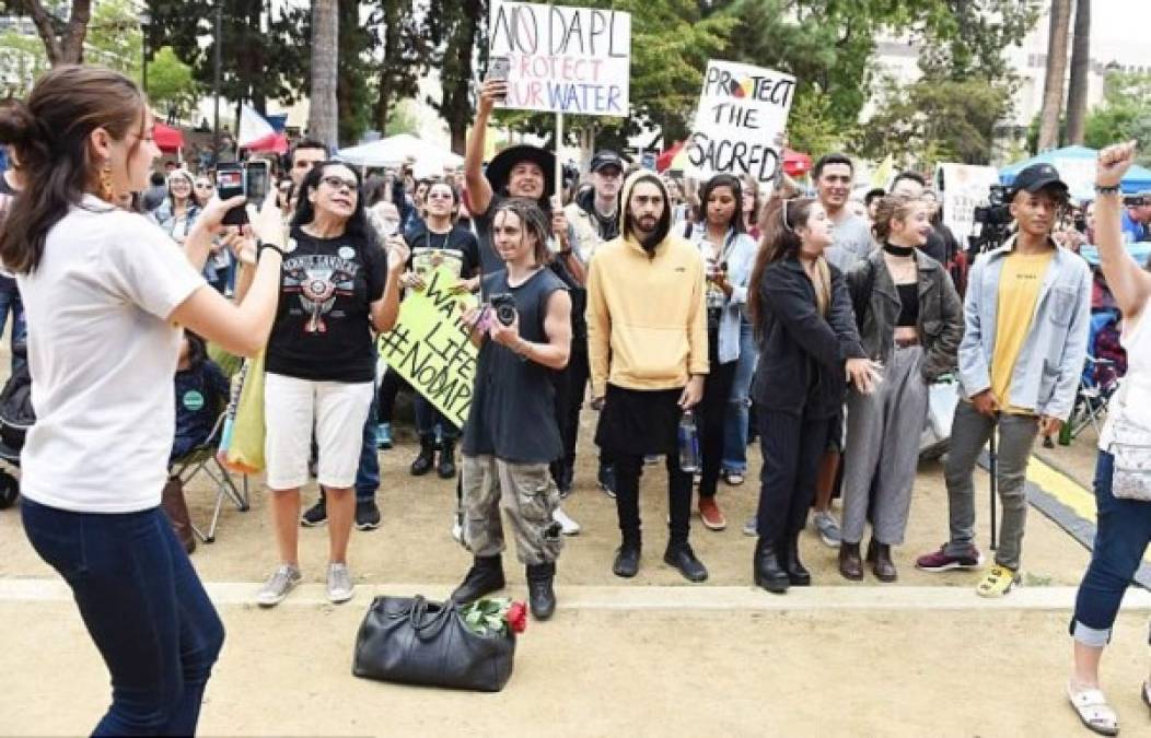 Muchos líderes ambientalistas estuvieron presentes en la manifestación.