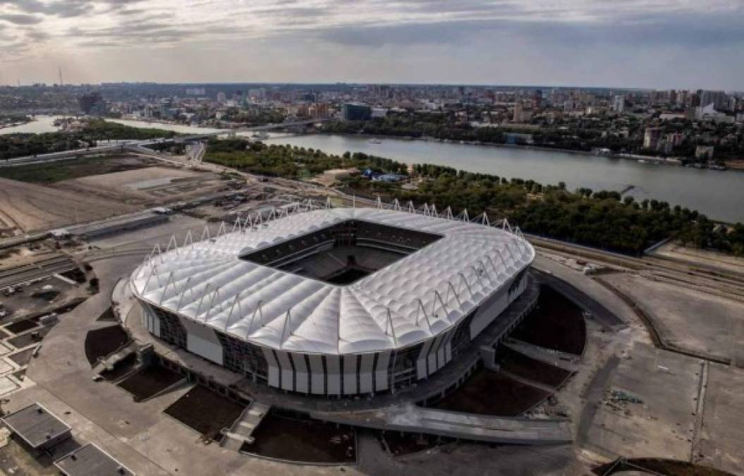El Rostov Arena, construido especialmente para el Mundial de 2018, puede dar cabida a hasta 45.000 espectadores.